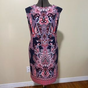 Sandra Darren Paisley Sleeveless Shift Dress